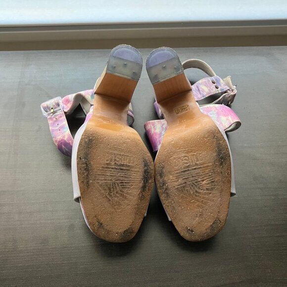 Miista Chunky Clear Heeled Sandals in Opal Water, Size 9 - Picture 6 of 6